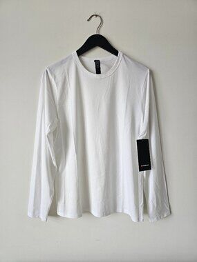 NWT LULULEMON WHT White Fundamental Long Sleeve LS T-Shirt Top Men's Large
